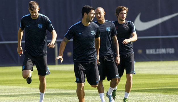 Barcelona-entreno-Luis-Suarez-Neymar-Pique