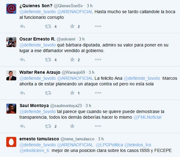 Reacciones Ana Vilma