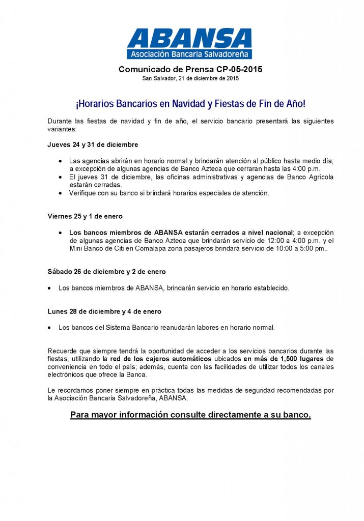 ABANSA CP05 Horarios Bancarios Navidad y Fin de año 2015_Page_1