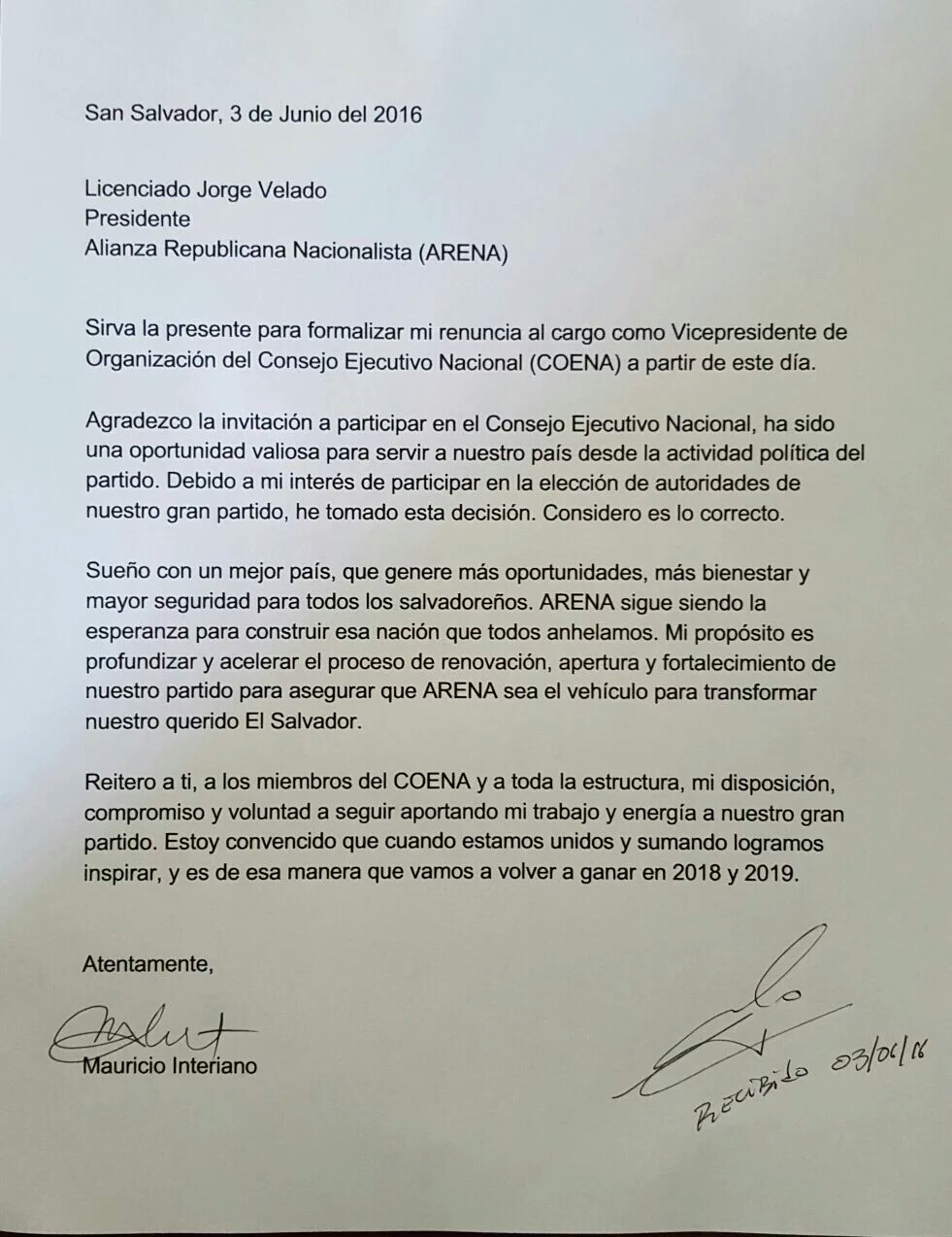renuncia