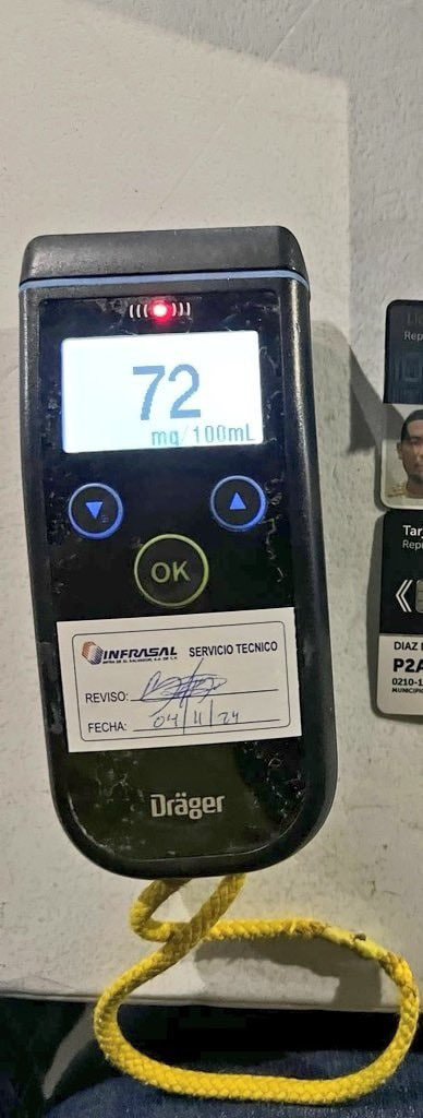 También fue detenido un conductor que tenía 72 grados de alcohol en aire espirado.