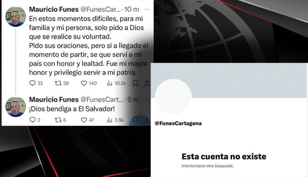 A las 11:00 de la noche, después de haber sido anunciada su muerte, en la cuenta de Funes Cartagena aparecieron dos publicaciones.
