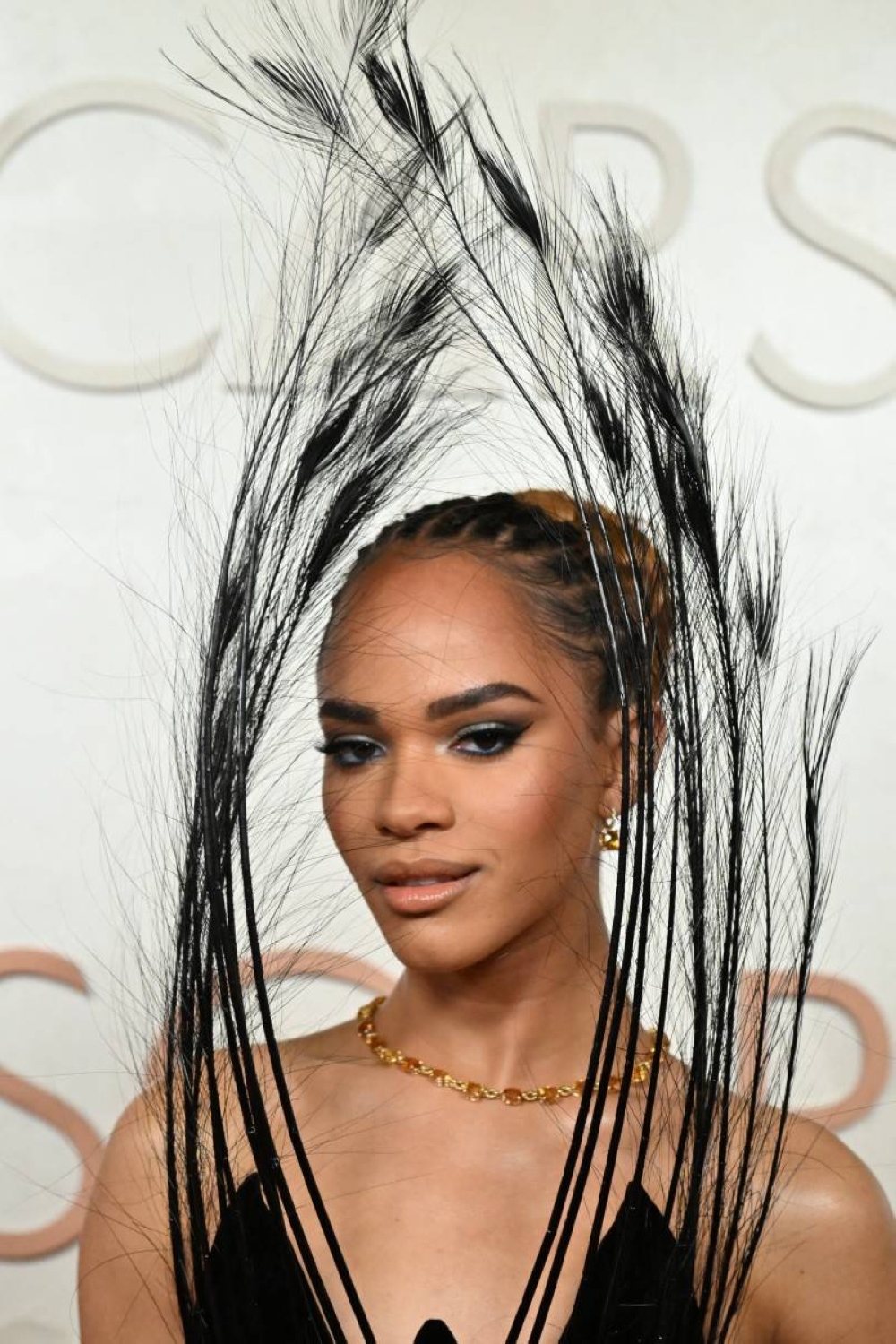 Yasmin Finney, actriz trans de 21 años, destacó en la alfombra roja. Photo by Robyn Beck / AFP