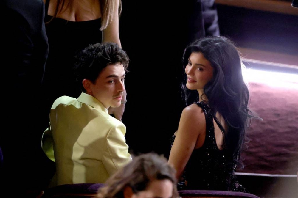 Timothée Chalamet y su chica Kylie Jenner entre el público.   Photo by KEVIN WINTER / GETTY IMAGES NORTH AMERICA / Getty Images via AFP