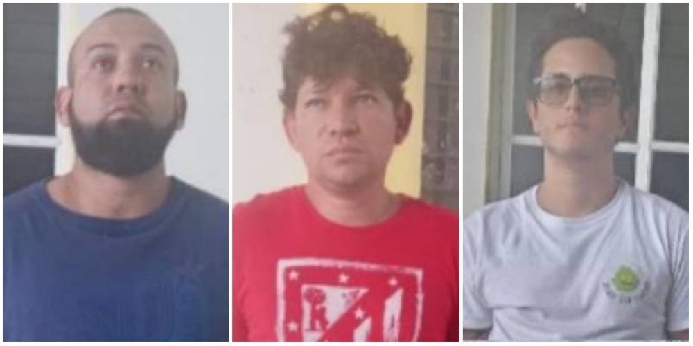 Estas fotografías fueron compartidas por las autoridades sobre lo incautado a los tres capturados.