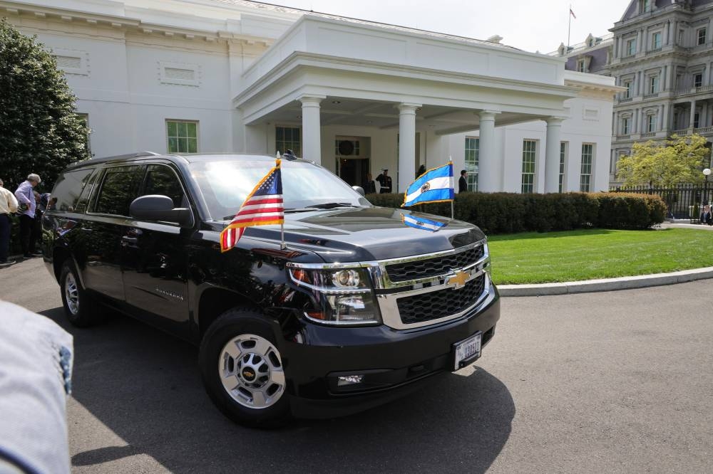 Bukele fue recibido en la Casa Blanca este 14 de abril, para reunirse con el presidente Donald Trump. / Secretaría de Prensa. 